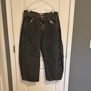 We The Free Acid Wash Barrel Jeans